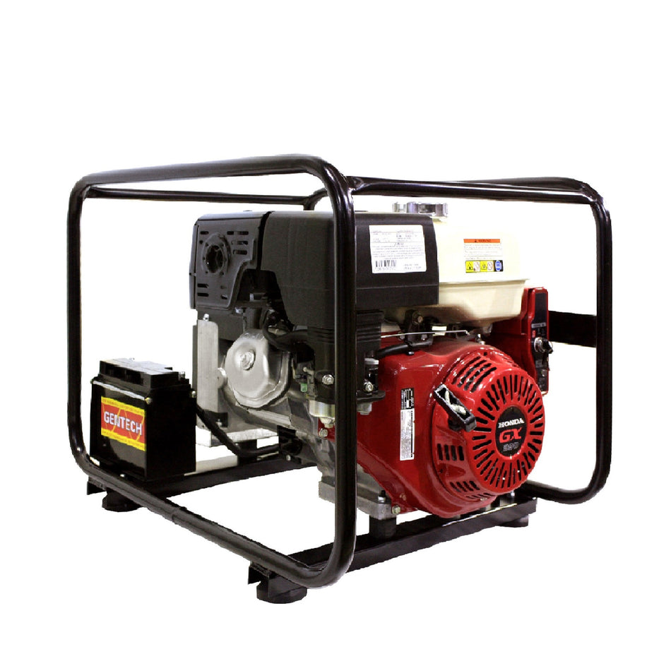 Gentech EP7000HSRE Generator - Electric Start, 7kVA portable with Honda IGX390 engine. 6.5L fuel capacity