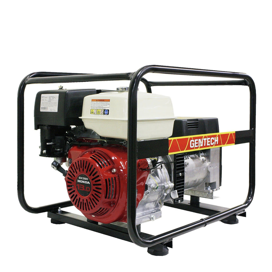 Gentech EP8000HSRE Generator - 8 kVA portable generator powered by Honda with a 6.5L Fuel Capacity