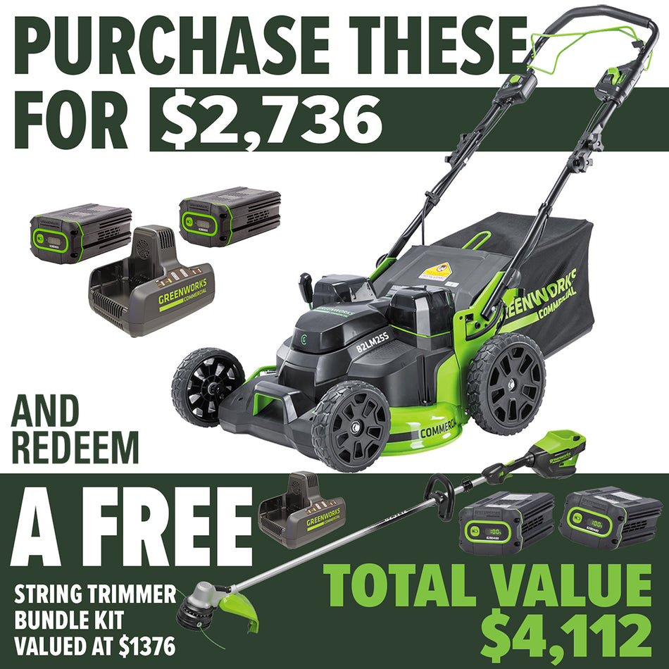 Greenworks 25″ Self-Propelled Lawn Mower Kit