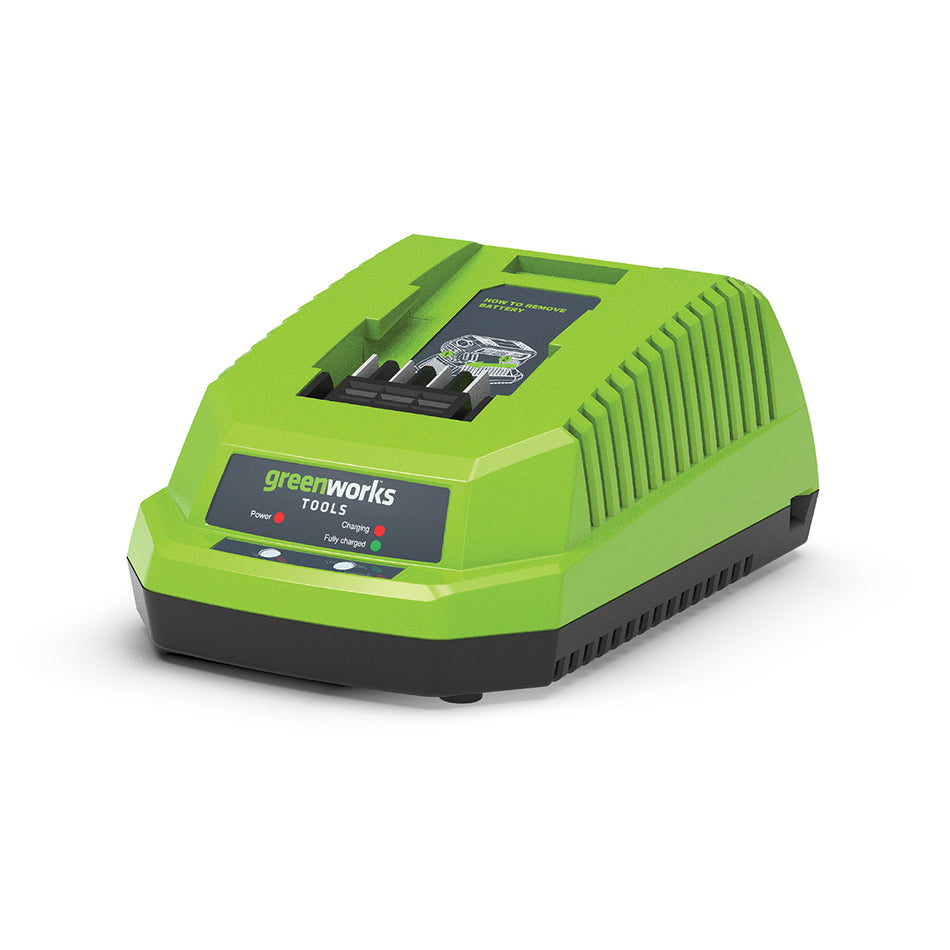 Greenworks 40V Battery Charger - This Lithium-Ion Battery Charger charges both 2.0Ah and 4.0Ah 40V batteries