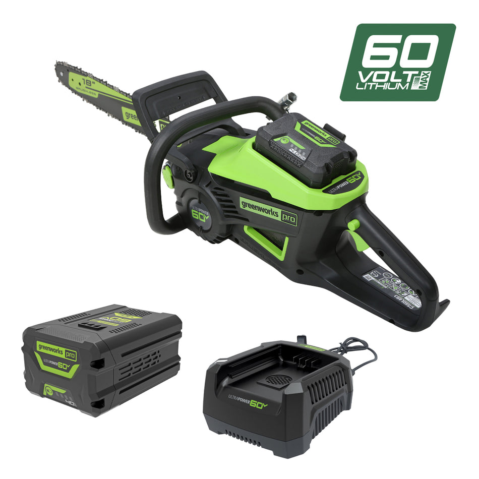 Greenworks 60V 16" Chainsaw Kit - Greenworks 60V Chainsaw 40cm kit with Chainsaw, Battery and Charger!