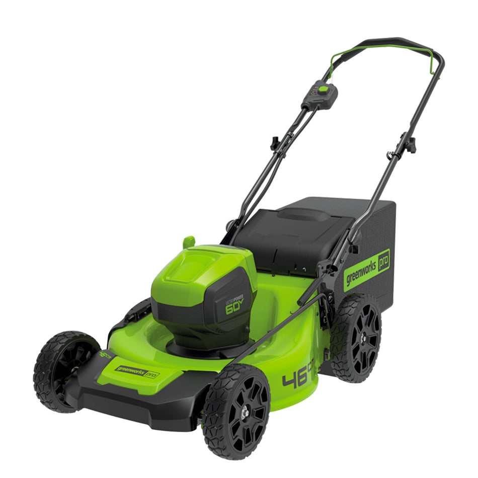 Greenworks 60V 18'' Push Mower - 60V 18" Brushless Push Mower, 3-in-1 mulching functions, side discharge