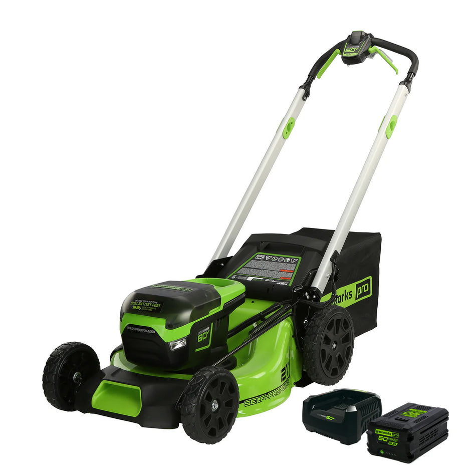 Greenworks 60V 21'' SP 6Ah Kit - Greenworks 60V 21" Self Propelled Lawnmower kit with 6Ah battery & charger