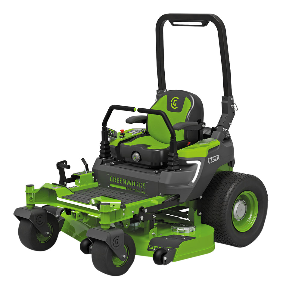 Greenworks OptimusZ 52'' Zero Turn - Tackle slopes up to 15° - cut grass at up to 26kph - 24kWh fully electric!