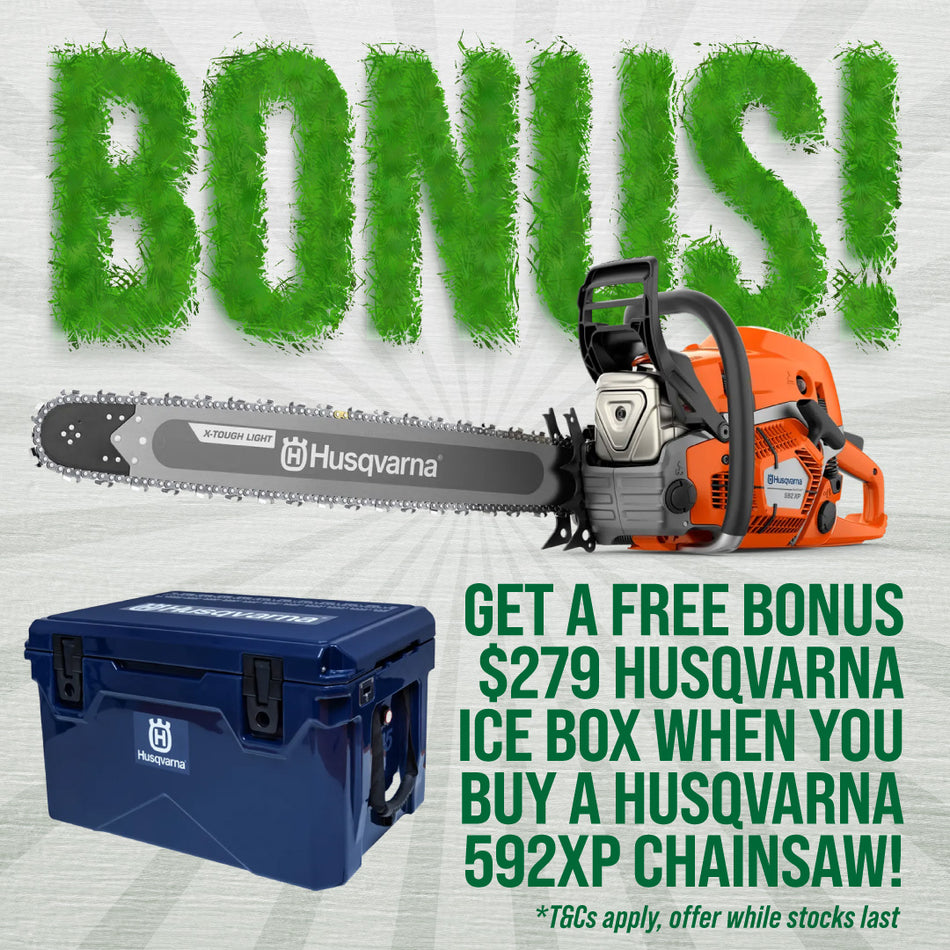 Husqvarna 592XP Saw ($279 BONUS) - Powerful saw with 24 bar with 3/8" pitch - SAVINGS & FREE $279 ICE BOX!