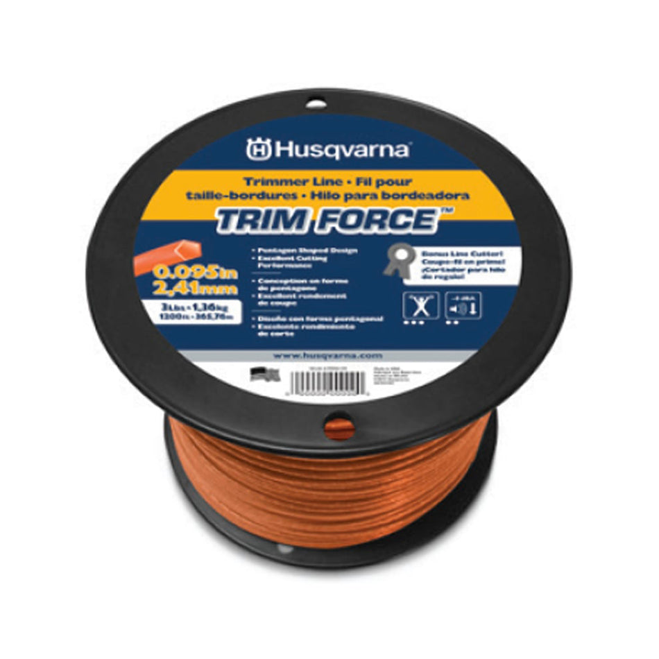 Husqvarna TrimForce™ Trimmer Line - Commercial grade Trimmer Line with co-polymer orange hexagon-shape (15m)