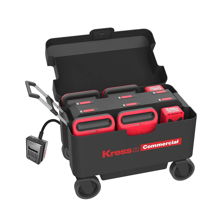 Kress 6-Port Extended Charging Case - Robust 6-port charging case for Kress 60V batteries, ideal for heavy tasks