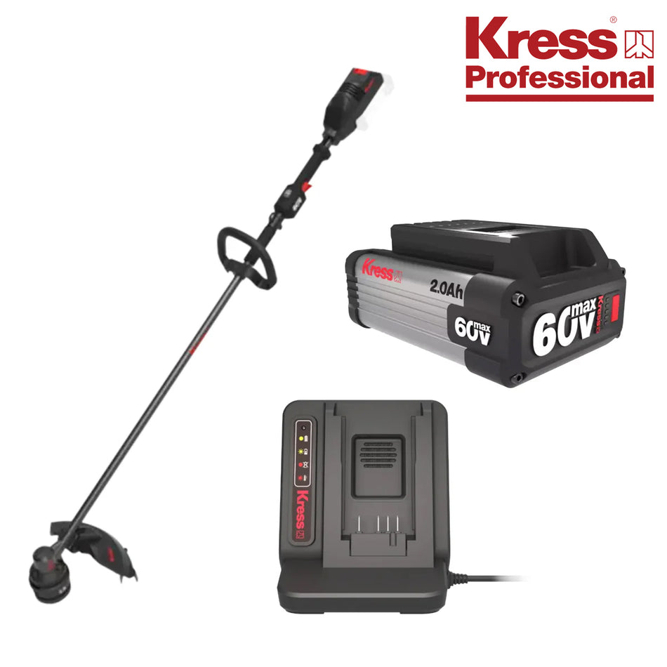 Kress Pro 38cm Cordless Trimmer Kit - KG160E.9 Cordless String Trimmer with 1x KA3000 Battery & 1x KA3713 Charger