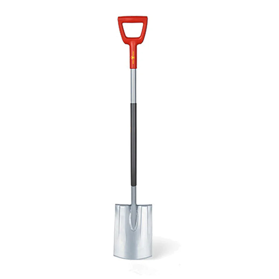 WOLF-Garten AS-D Spade: Straight - Hardened steel, D-grip handle, wide foot holds. Perfect for square holes