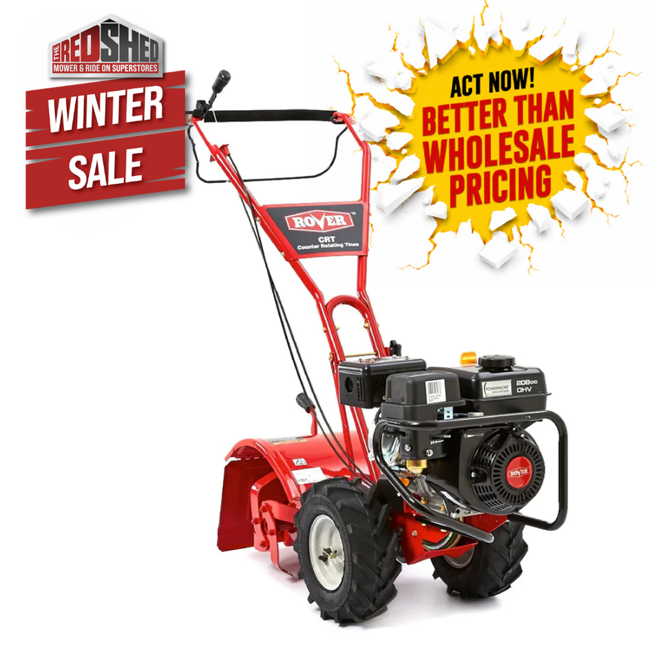 Rover Super Bronco CRT Tiller - 208cc Rover engine, 41cm (15") tilling depth, 5 year warranty!