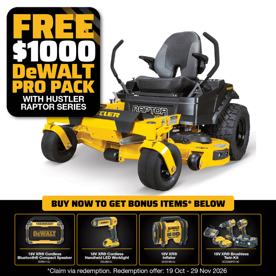 Hustler Raptor XDX 54 Zero Turn Mower - 54" Fab Deck, 23HP Kawasaki Engine, Hydro Transmission, 3yr warranty