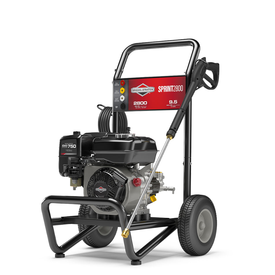 Briggs & Stratton B&S Sprint 2800 PSI Petrol - Petrol Pressure Washer with 2800 PSI, 8.6 LPM Flow Rate, 163cc Engine