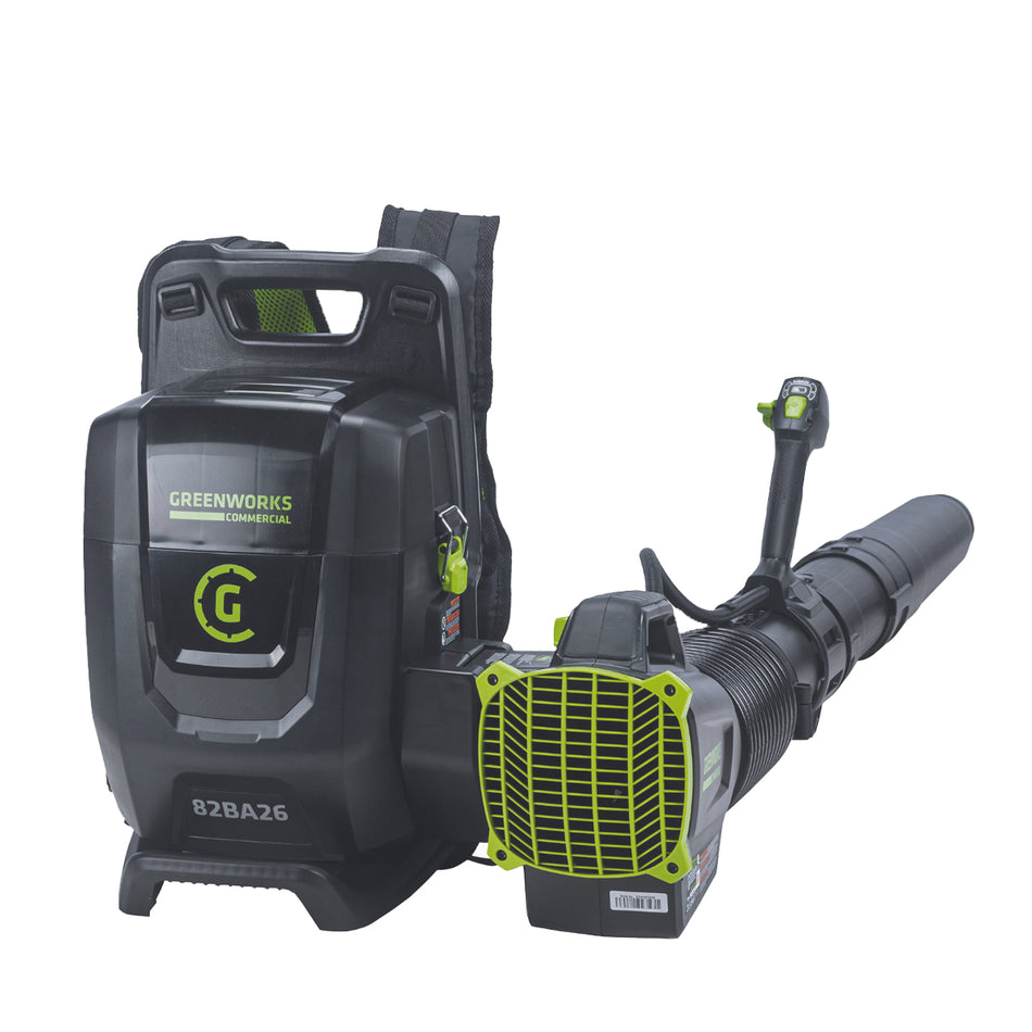 Greenworks 82V Backpack Blower - 82V commercial blower, dual battery ports, variable speed, constant power