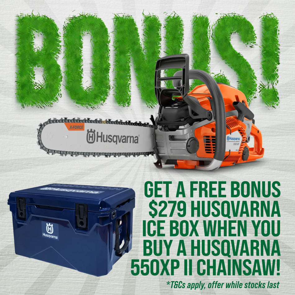 Husqvarna 550XP II Chainsaw - 50cc Chainsaw with 16" bar and 5.3 kg weight - SAVINGS & FREE $279 ICE BOX!