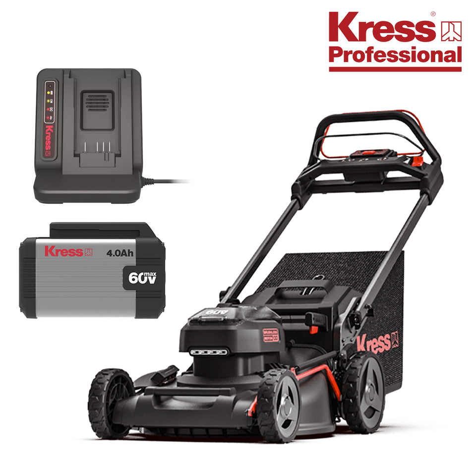 Kress Pro 46cm Lawn Mower Kit - KG757E.9 Self-Propelled Mower with 1x KA3002 Battery & 1x KA3714 Charger