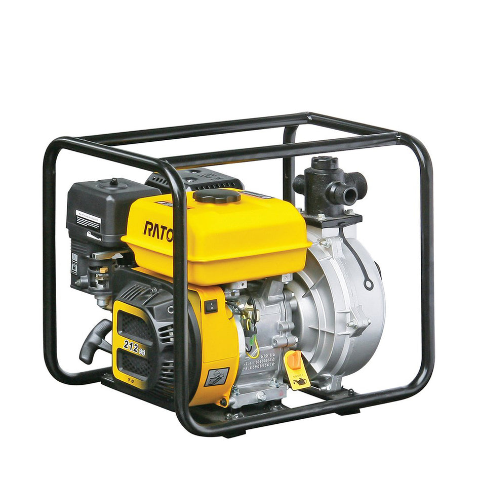 RATO 1.5” Twin Impeller HP Pump - Heavy Duty 225cc/ 7.5hp Rato engine, anti-vibration roll frame, portable