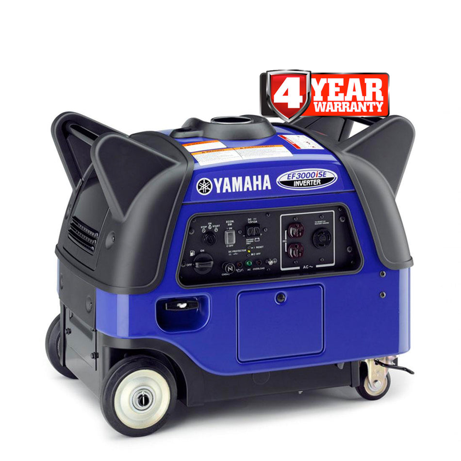 Yamaha EF3000iSE Silent Generator - 3000W power, super quiet, runs 20.5hrs on eco mode, DC charging