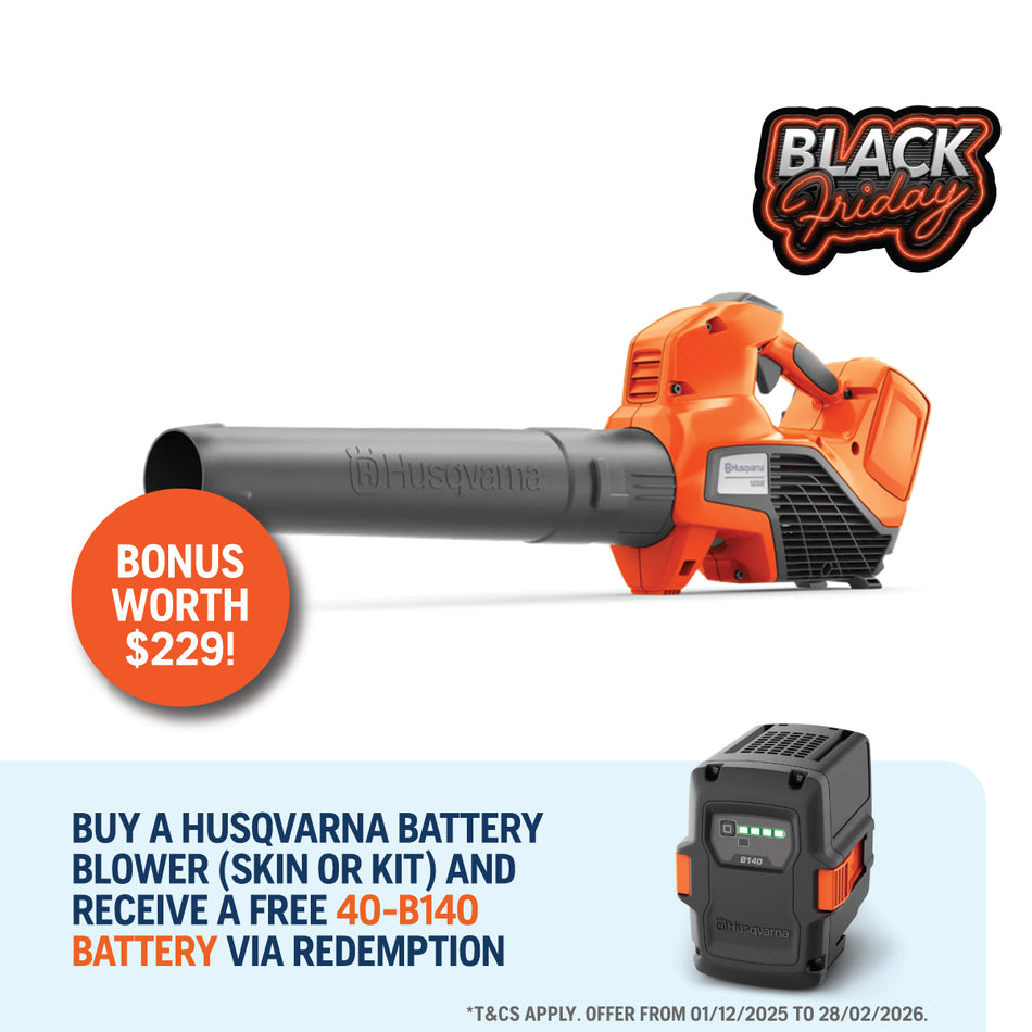 Husqvarna 120iB Battery Blower - Easy-to-use battery-powered blower for small and medium gardens