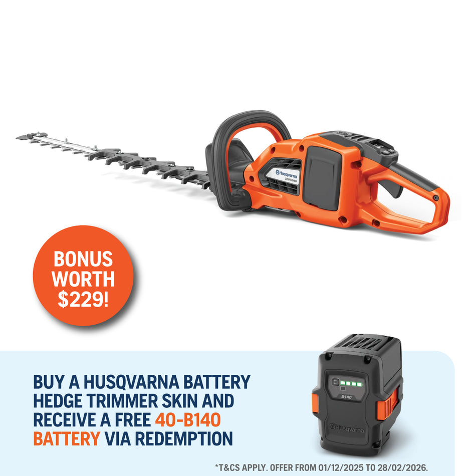 Husqvarna 322iHD60 Hedge Trimmer - Powerful and efficient battery hedge trimmer for heavy homeowner use