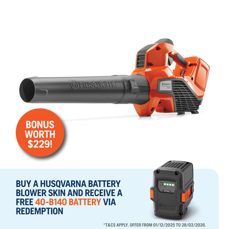 Husqvarna 325iB Leaf Blower - Powerful 36V blower with cruise control & boost mode, high blow force!