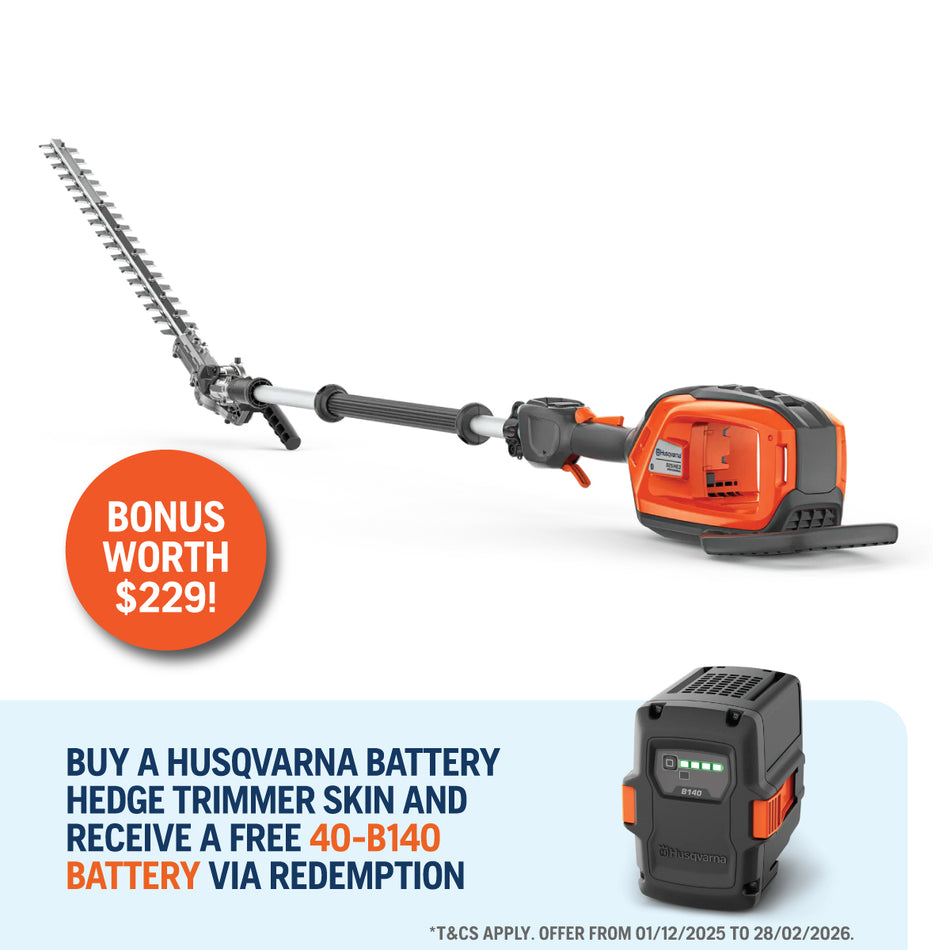 Husqvarna 525iHE3 Battery Hedge Trimmer - Battery-powered pole hedge trimmer with 3m reach and adjustable cutter bar