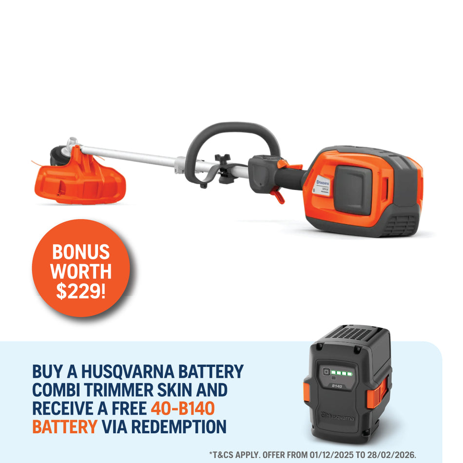 Husqvarna 525iLK Combi Trimmer - Pro battery Combi Trimmer with 42cm cutting width & brushless E-Torq motor!