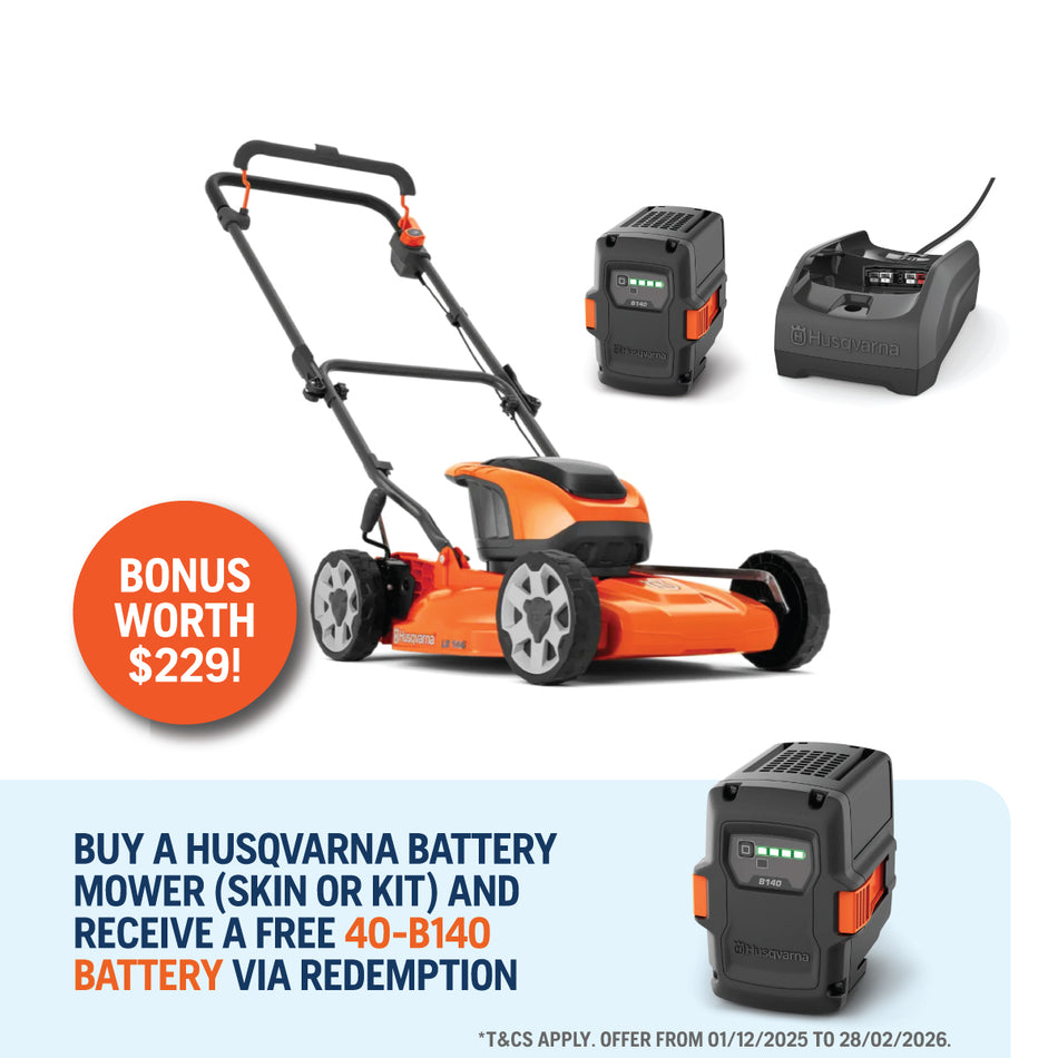 Husqvarna LB144i Battery Lawn Mower - Battery-powered push lawn mower for small-to-midsize lawns
