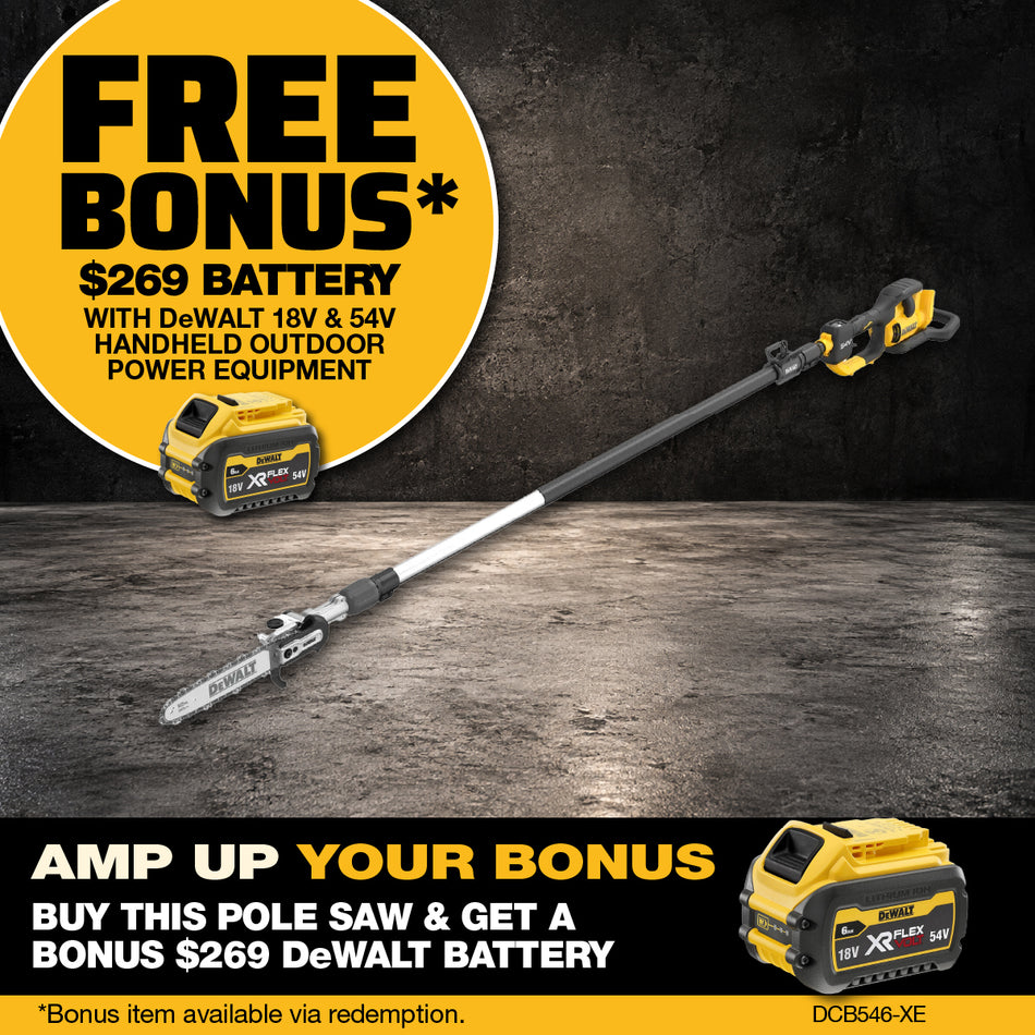 DeWALT 54V XR FLEXVOLT 4.0m Telescopic Pole Saw