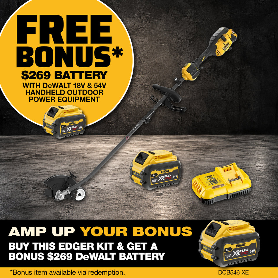 DeWALT 54V XR FLEXVOLT Edger 9Ah Kit - A high-performance landscaping solution built for versatility and power