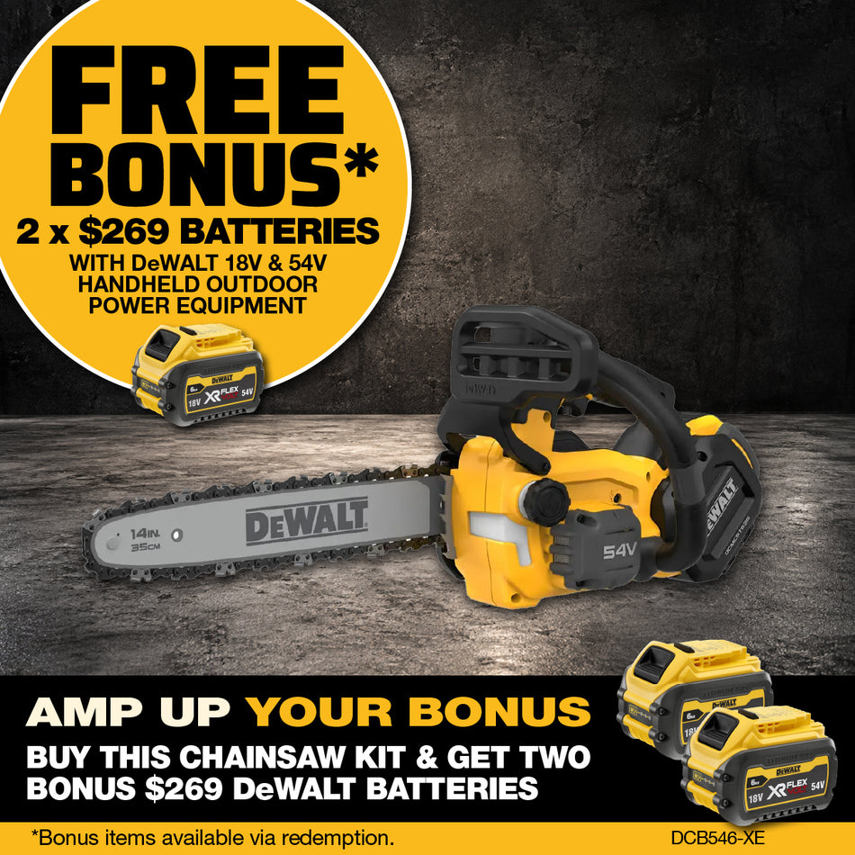 DeWALT 54V XR FLEXVOLT® Top-Handled Chainsaw 9Ah Kit