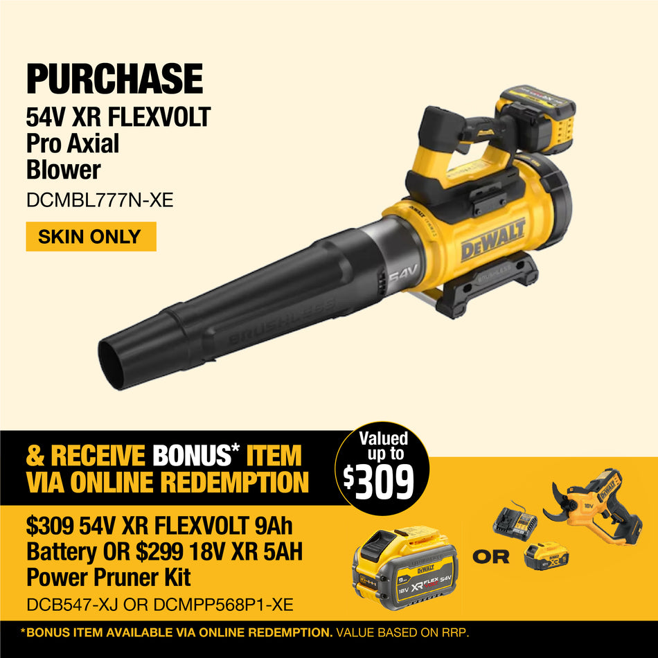 DeWALT 54V XR FLEXVOLT Pro Axial Blower - Features a brushless motor for a  quiet operation and an excellent power-to-weight ratio