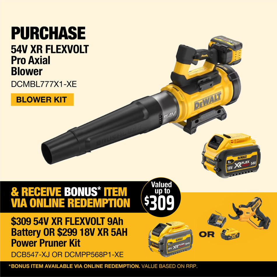 DeWALT 54V XR FLEXVOLT Pro Axial Blower - Features a brushless motor for a  quiet operation and an excellent power-to-weight ratio
