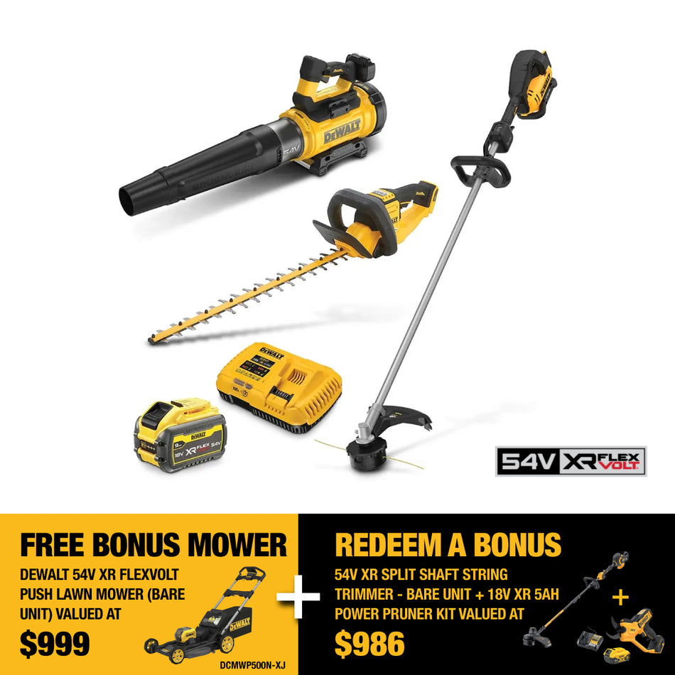 DeWALT 54V XR FLEXVOLT 3-Piece Outdoor Pro Combo Kit