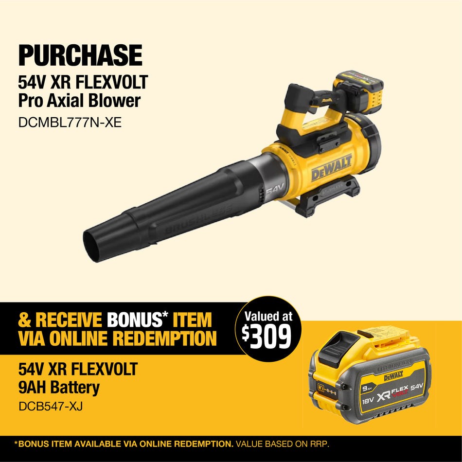 DeWALT 54V XR FLEXVOLT Pro Axial Blower - Features a brushless motor for a  quiet operation and an excellent power-to-weight ratio