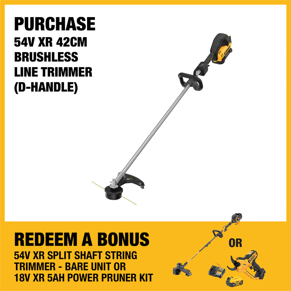DeWALT 54V XR 42cm Brushless Line Trimmer (D-Handle) - Engineered for high performance, durability, and runtime.