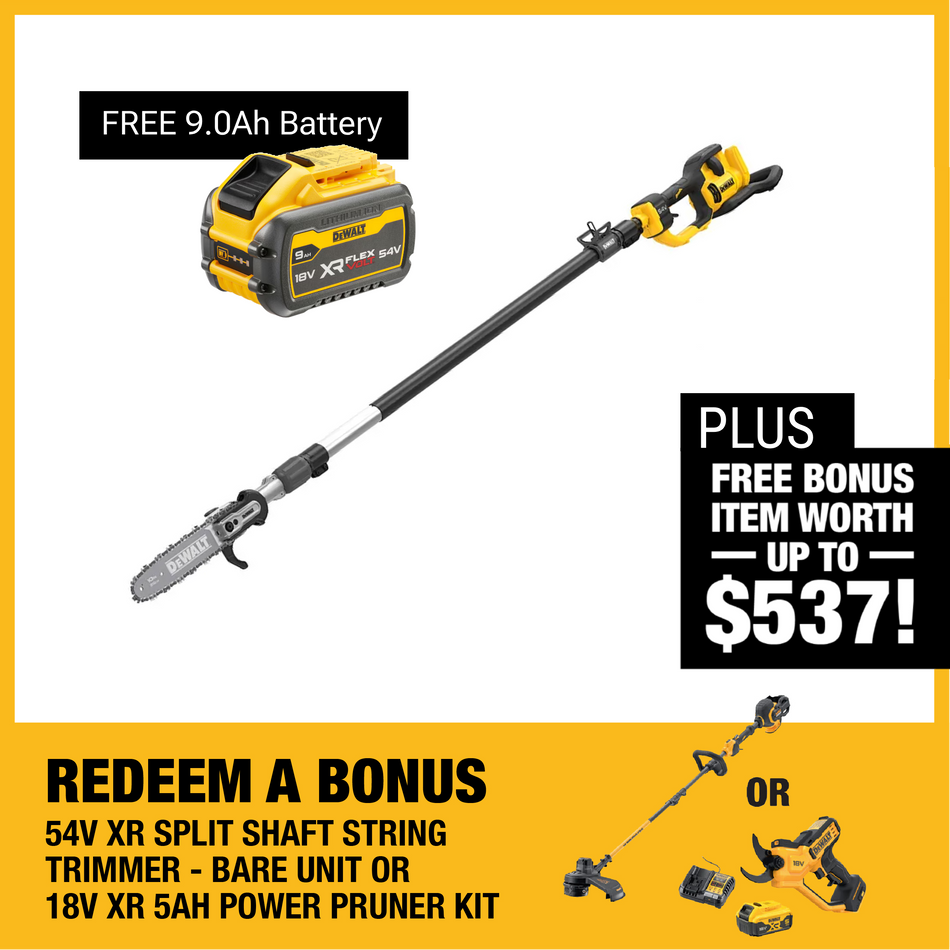 DeWALT 54V XR FLEXVOLT 4.0m Telescopic Pole Saw