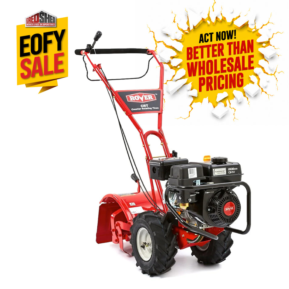 Rover Super Bronco CRT Tiller - 208cc Rover engine, 41cm (15") tilling depth, 5 year warranty!