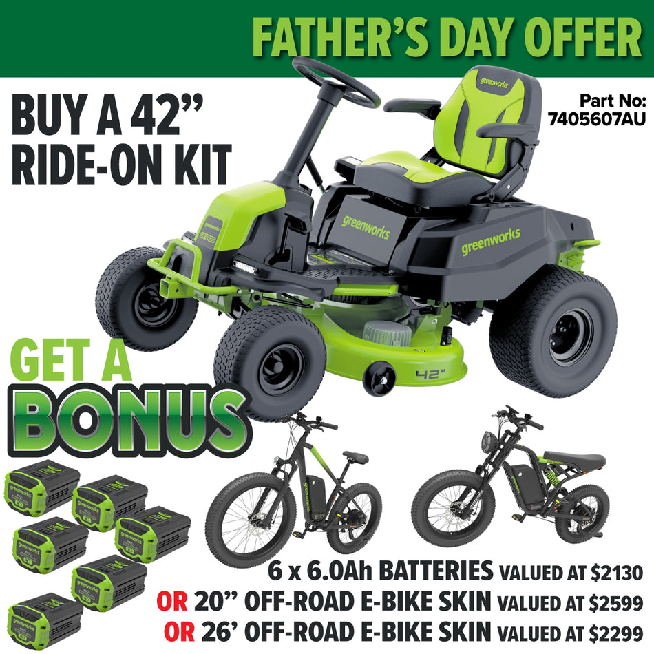 Greenworks CRT426 60V Gen 1.5 42″ Ride-On Mower [7405607AU]