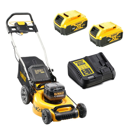 DeWALT-DeWALT 2x18V XR 19in Lawn Mower Kit - 19in 18V XR Lawn Mower Kit with Batteries and Charger - Best Gift Option!-Lawn Mower-