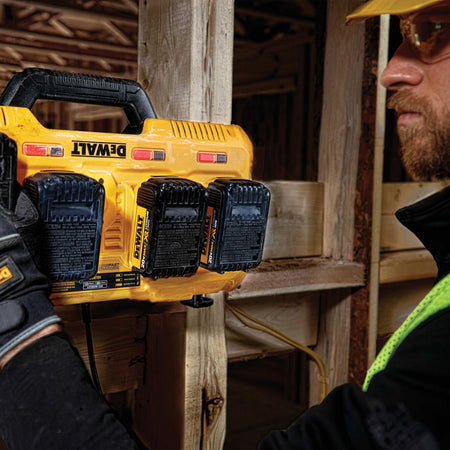 DeWALT-DeWALT 18V XR 4-Port 8A Charger - Multi-voltage charger, fast-charging 4x DeWALT XR batteries simultaneously-Battery Charger-