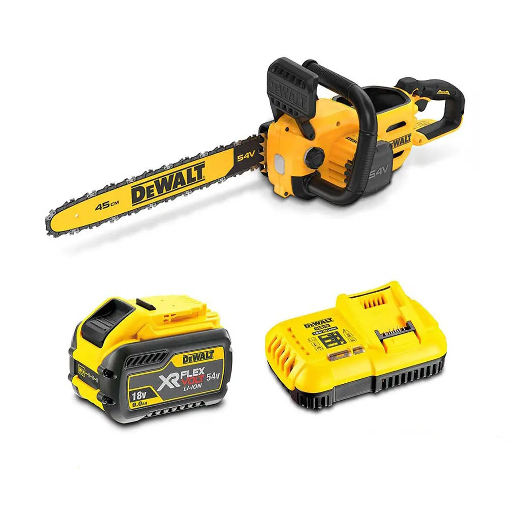 DeWALT-DeWALT 54V XR FLEXVOLT 45cm Chainsaw 9Ah Kit - Outstanding durability, reliability, and efficiency.-Chainsaw-