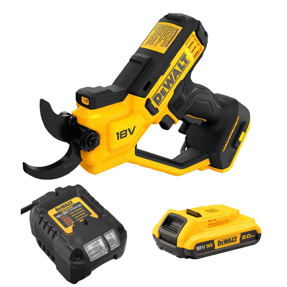 DeWALT DCMPP568D1-XE 18V XR Power Pruner Shears Combo Kit - with 18V 2Ah Battery & 12/18V Charger