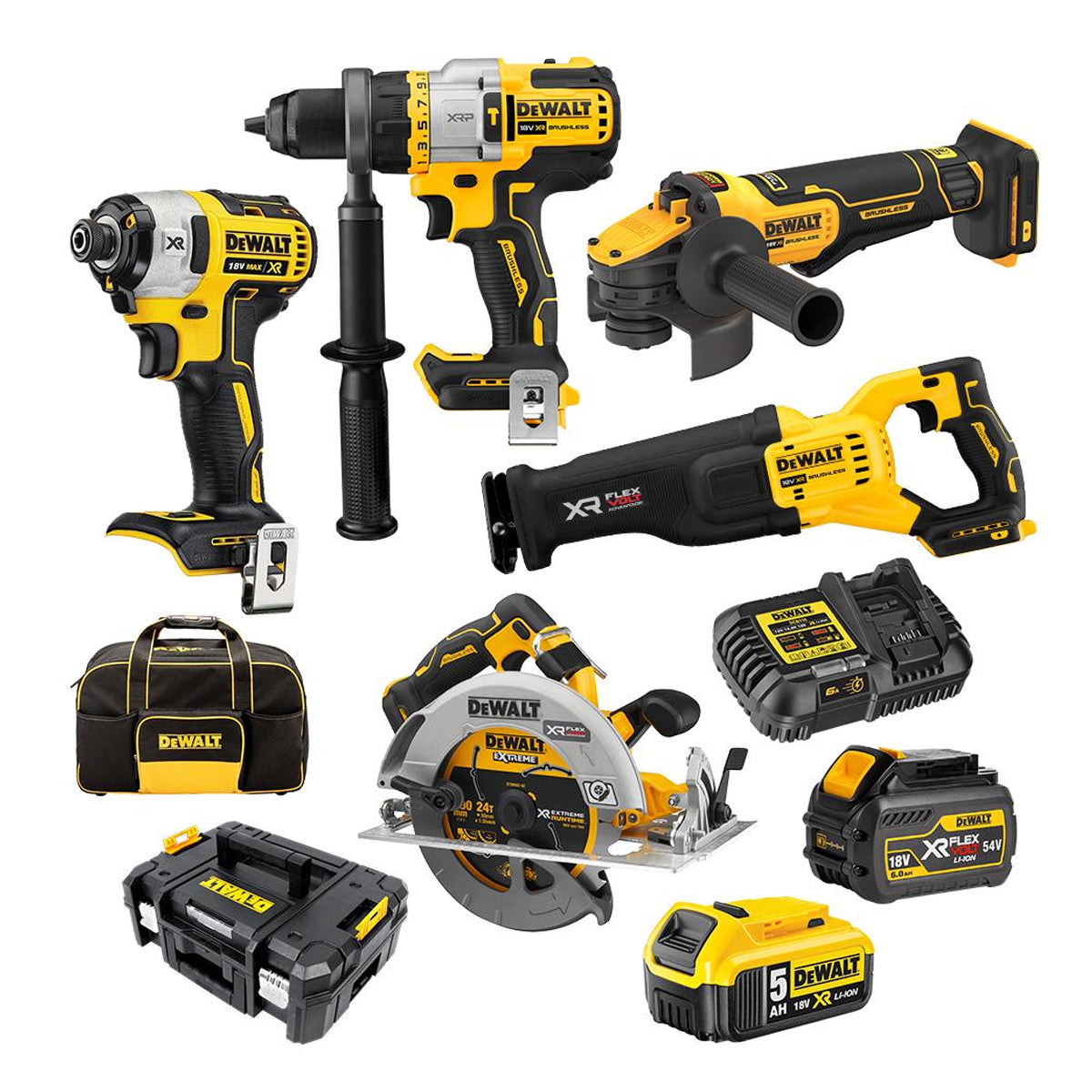 DeWALT-DeWALT DCZ586P1T1T FlexVolt Kit - 5 Piece 18V FlexVolt Advantage Kit with Storage Box and Tool Bag-Power Tool Kit-