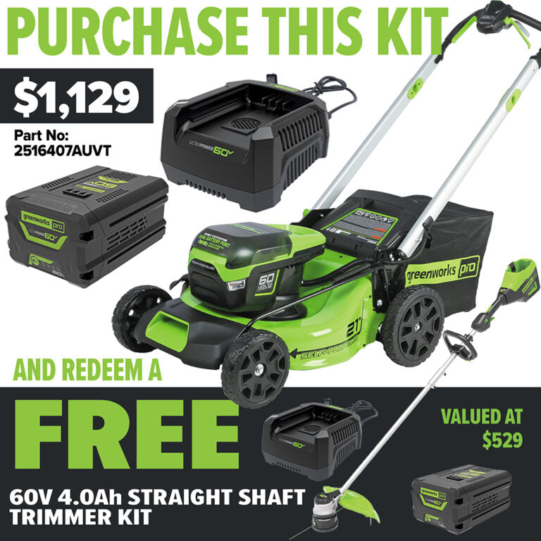 Greenworks-Greenworks 60V 21'' SP 6Ah Kit - Greenworks 60V 21" Self Propelled Lawnmower kit with 6Ah battery & charger-Lawn Mower-