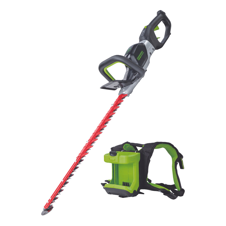 Greenworks-Greenworks 82V Hedge Trimmer (Skin) - 82V Trimmer with 26" blade, 4300 strokes per minute, 180° rotating handle-Battery Hedge Trimmer Skin-