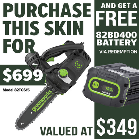 Greenworks-Greenworks 82TCS15 82V 1.5kW Top Handle Chainsaw [2009407AU] - 82V high performance, exceptionally lightweight and powerful top handle battery chainsaw.-Chainsaw-