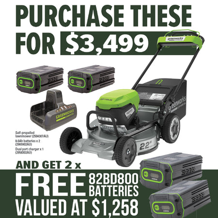Greenworks-Greenworks 82V 22in SP Mower Kit - 22in commercial self-propelled mower with 82V battery power kit-Lawn Mower-