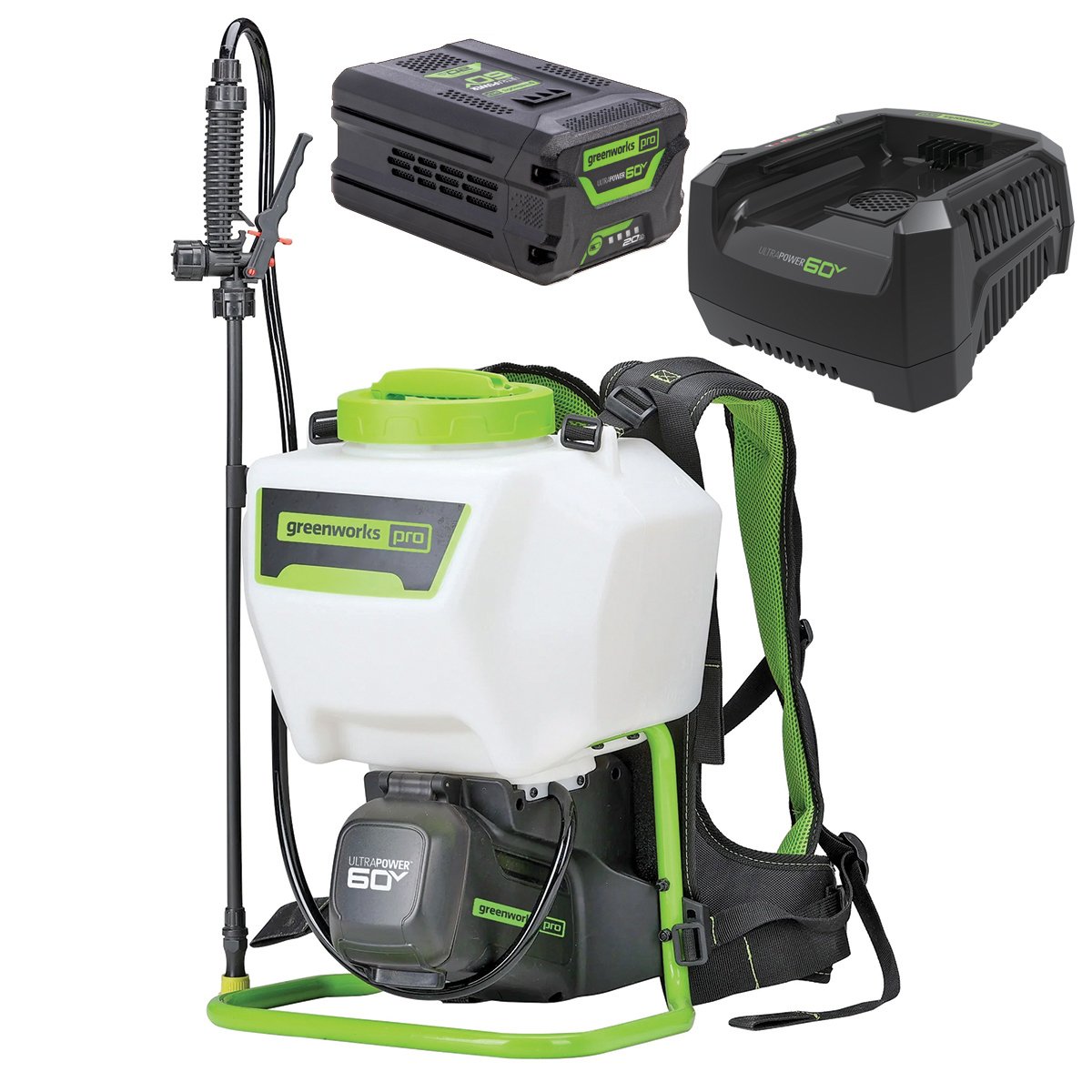 Greenworks-Greenworks BPS302 60V 70PSI 15L Backpack Sprayer [5202307AU] - The powerful motor and pump instantly deliver with constant pressure.-Backpack Sprayer-