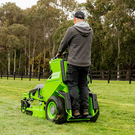 Greenworks-Greenworks CZ36S8X 82V OptimusZ 36" Stand-On Zero Turn Mower (8kWh) [7401307AU] - Maintain peak driving performance and comfort on various terrain type.-Battery Powered Zero Turn-