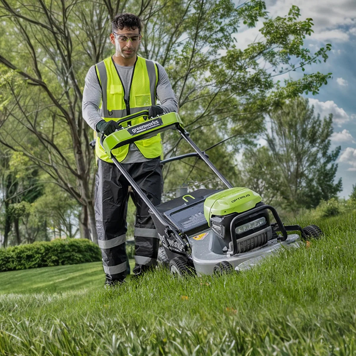 Greenworks-Greenworks Optimus ATM22 – 22” Alloy Base Self Propelled Lawn Mower Bundle Kit-Lawn Mower-